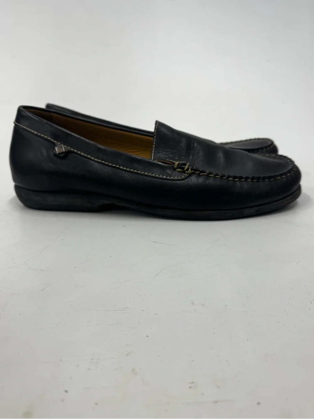 Johnston & Murphy Men's Black Leather Slip-On Driving Loafers Size 12